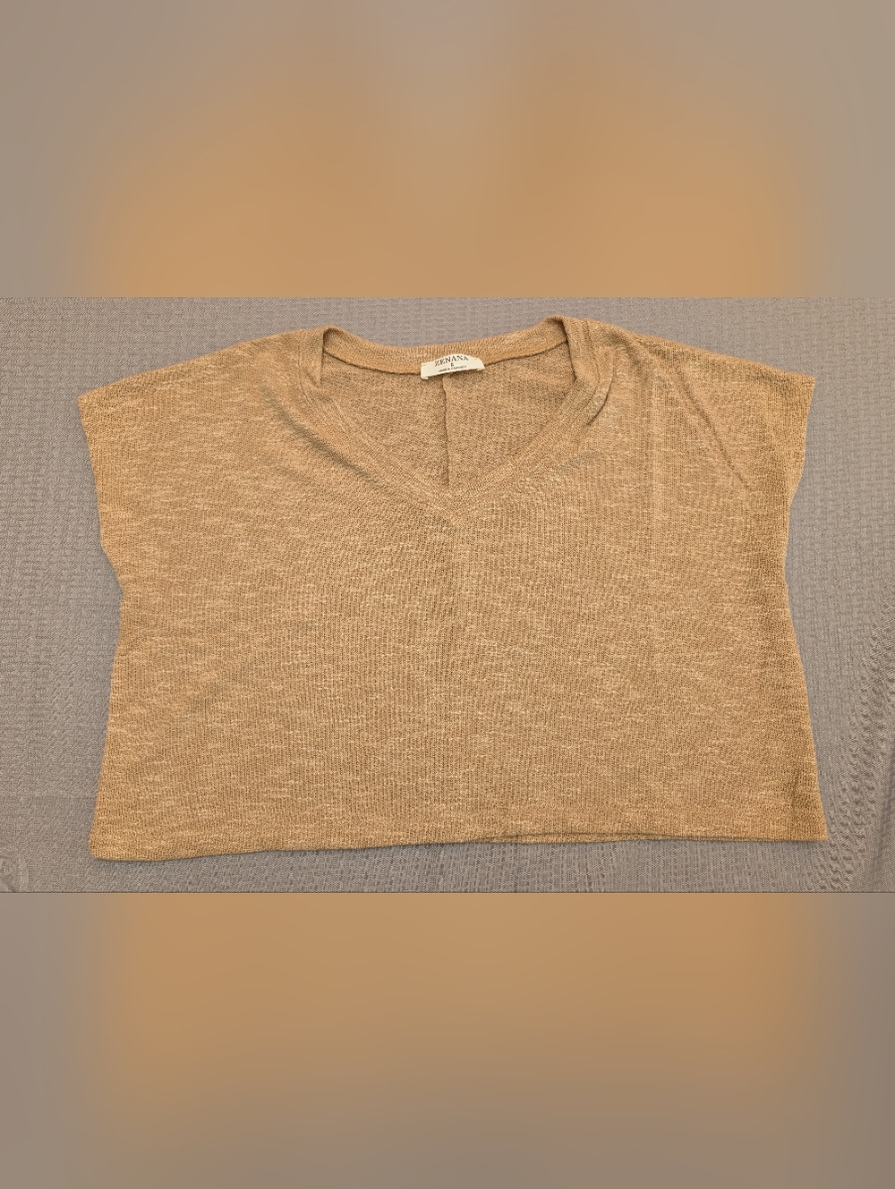 Zenana Women's DK Brush Lightweight Crop Sweater Top V-Neck Sz S,M,XL New